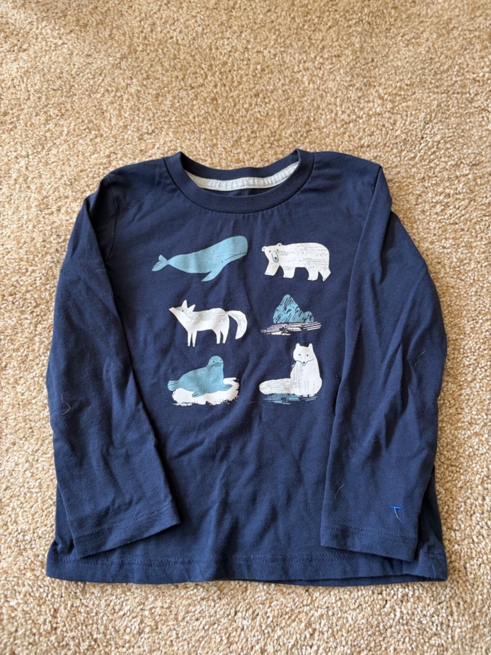 Falls Creek Navy Long Sleeve Tee with Arctic Animal Graphics